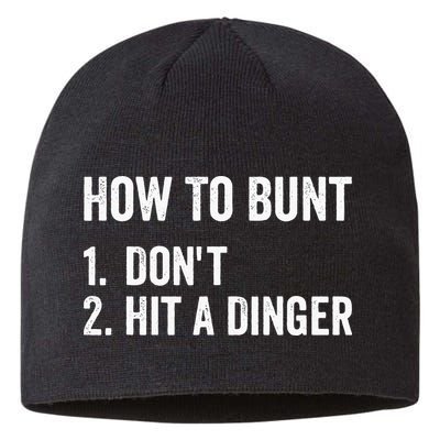 How To Bunt Dont Hit A Dinger Funny Baseball Softball Sustainable Beanie