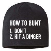 How To Bunt Dont Hit A Dinger Funny Baseball Softball Sustainable Beanie