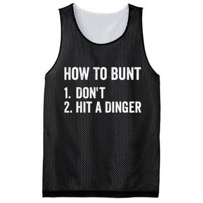 How To Bunt Dont Hit A Dinger Funny Baseball Softball Mesh Reversible Basketball Jersey Tank