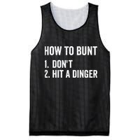 How To Bunt Dont Hit A Dinger Funny Baseball Softball Mesh Reversible Basketball Jersey Tank