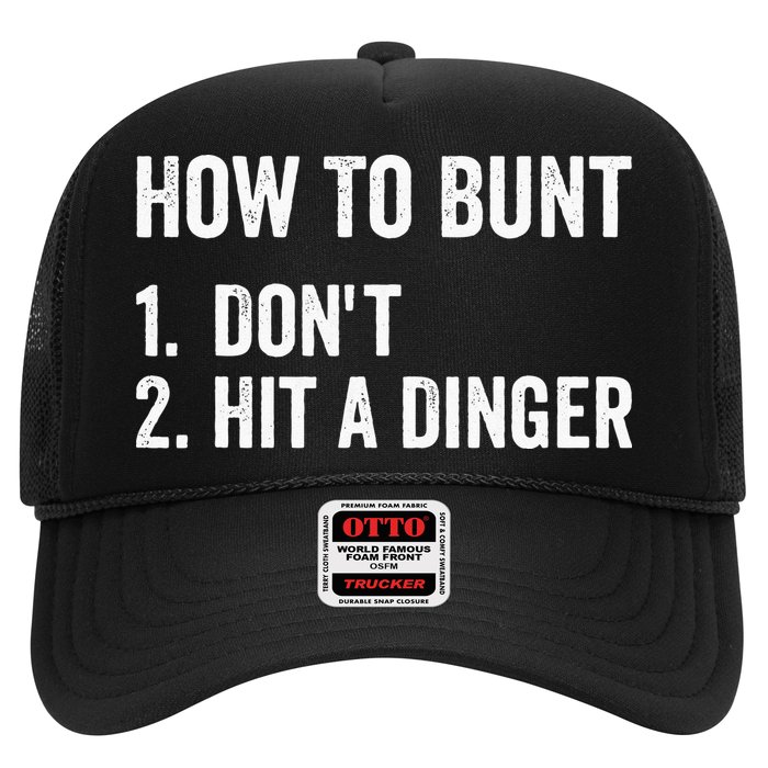 How To Bunt Dont Hit A Dinger Funny Baseball Softball Hat
