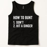 How To Bunt Dont Hit A Dinger Funny Baseball Softball Tank Top