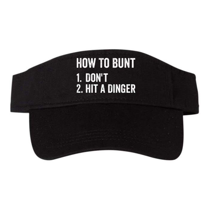 How To Bunt Dont Hit A Dinger Funny Baseball Softball Visor