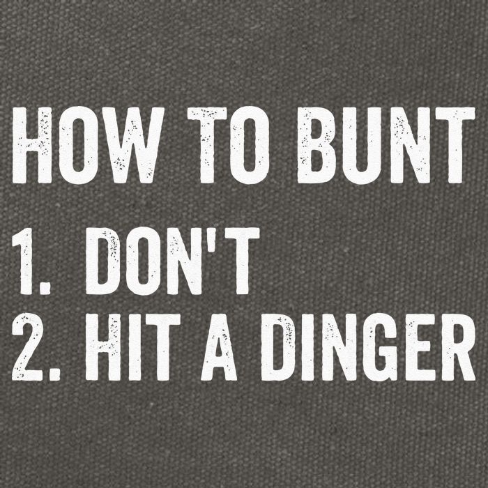 How To Bunt Dont Hit A Dinger Funny Baseball Softball Cotton Canvas Backpack
