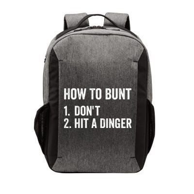How To Bunt Dont Hit A Dinger Funny Baseball Softball Vector Backpack