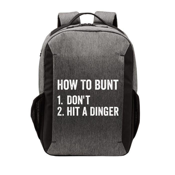How To Bunt Dont Hit A Dinger Funny Baseball Softball Vector Backpack