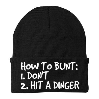 How To Bunt Don't Hit Dinger Gift Funny Baseball Gift Idea Beanie