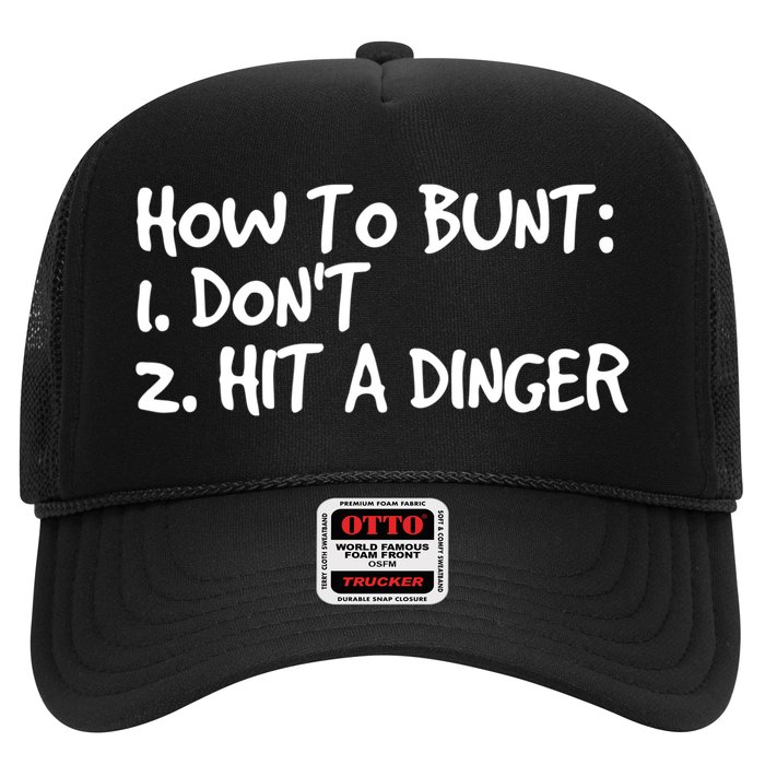 How To Bunt Don't Hit Dinger Gift Funny Baseball Gift Idea Hat