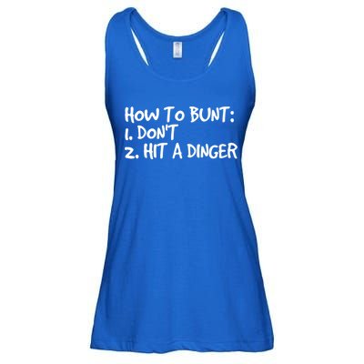 How To Bunt Don't Hit Dinger Gift Funny Baseball Gift Idea Ladies Essential Flowy Tank