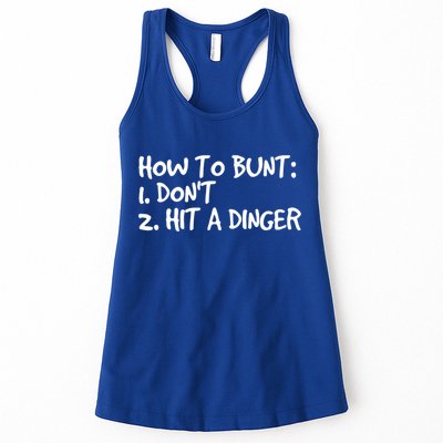 How To Bunt Don't Hit Dinger Gift Funny Baseball Gift Idea Womens Tank Top