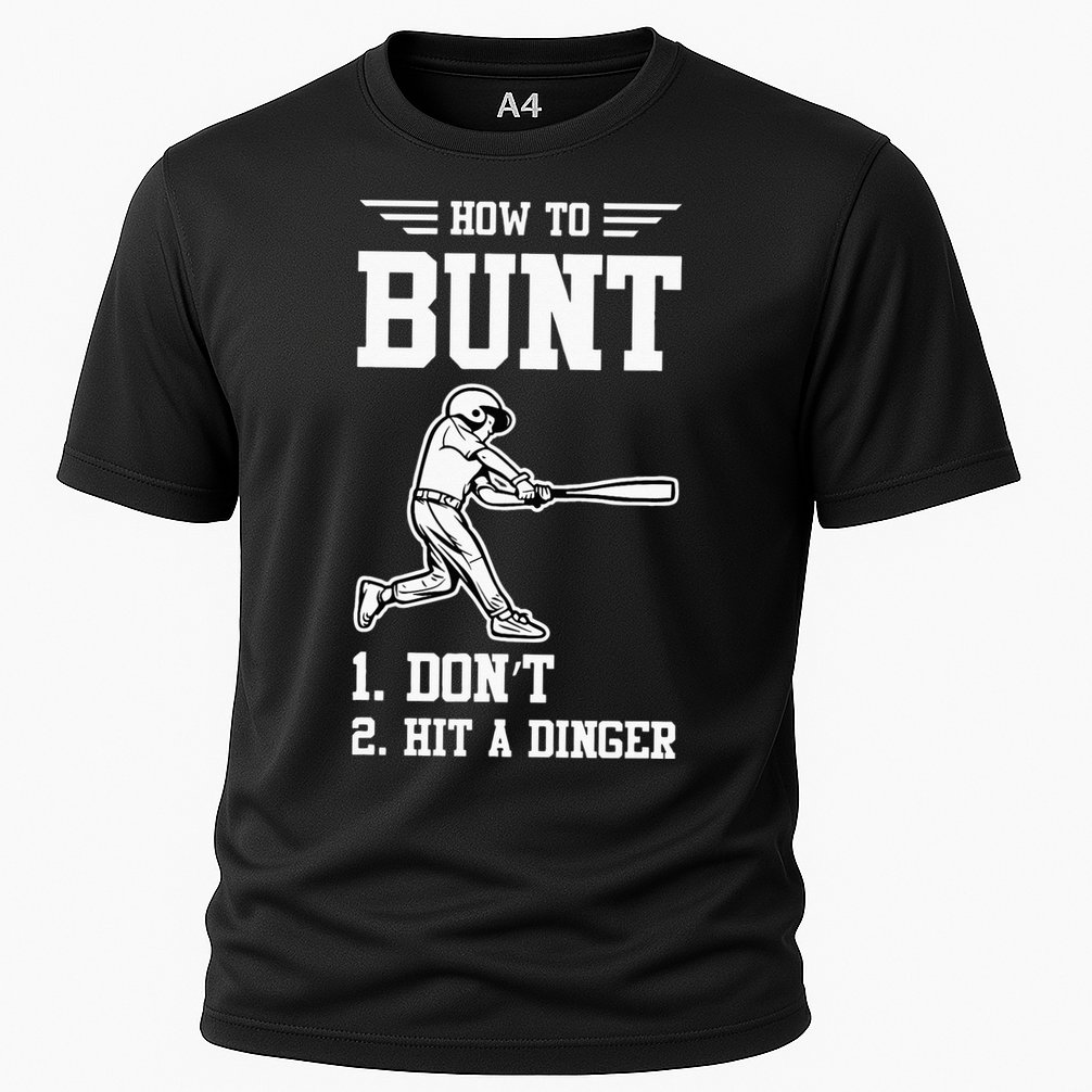 How To Bunt Batter Baseball Men Catcher Pitcher Cooling Performance Crew T-Shirt