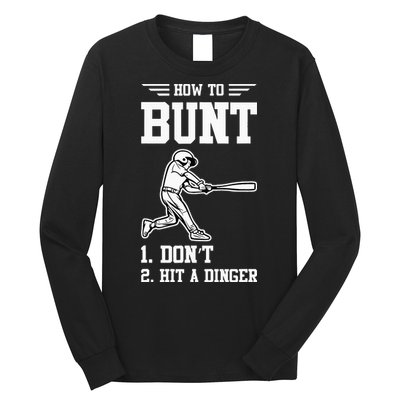 How To Bunt Batter Baseball Men Catcher Pitcher Long Sleeve Shirt