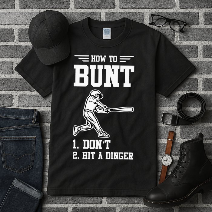 How To Bunt Batter Baseball Men Catcher Pitcher Tall T-Shirt