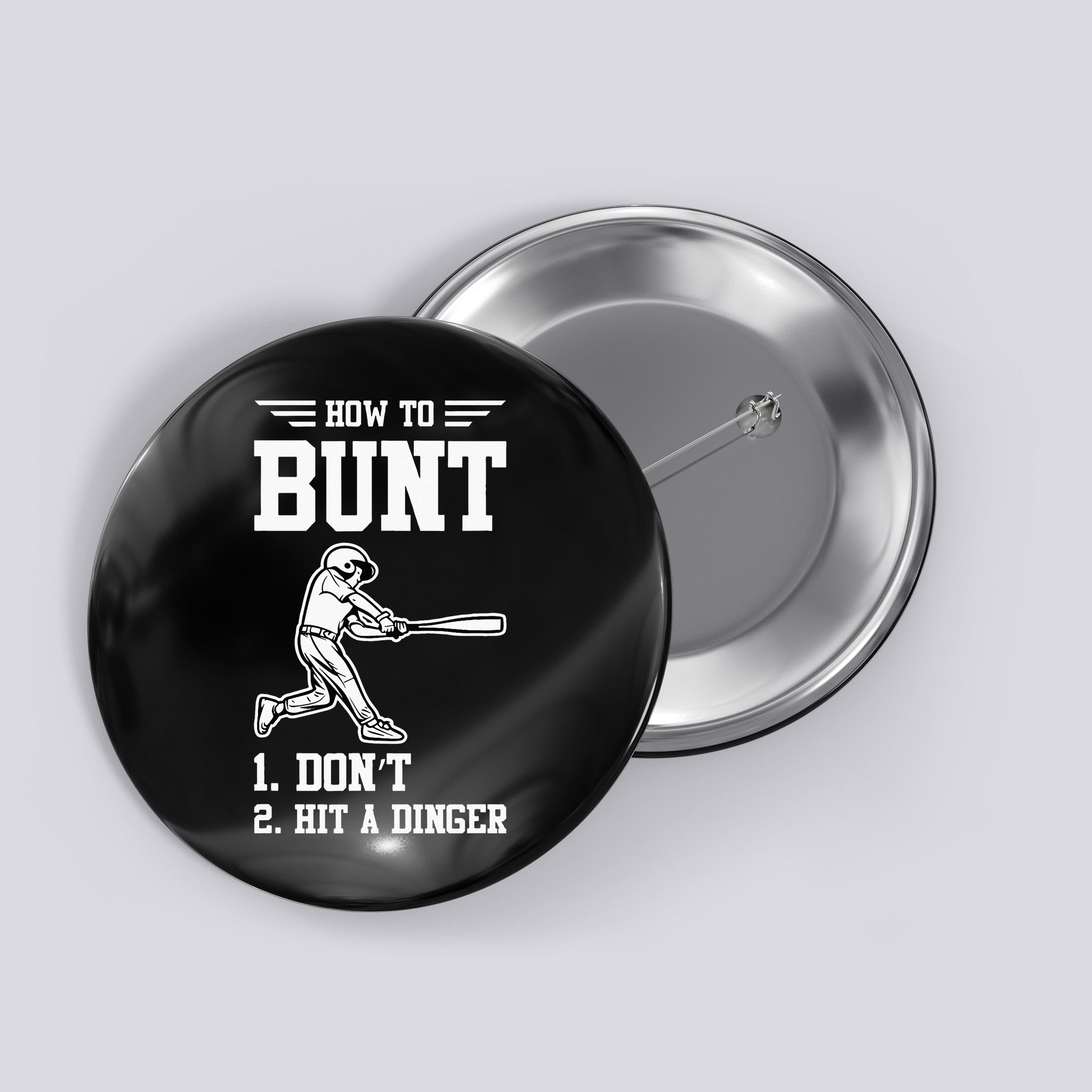 How To Bunt Batter Baseball Men Catcher Pitcher Button