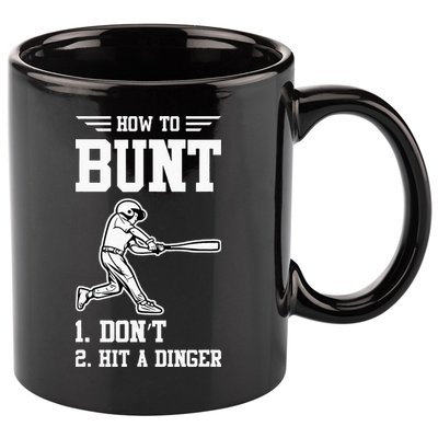 How To Bunt Batter Baseball Men Catcher Pitcher 11oz C Handle Ceramic Mug
