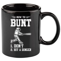 How To Bunt Batter Baseball Men Catcher Pitcher 11oz C Handle Ceramic Mug