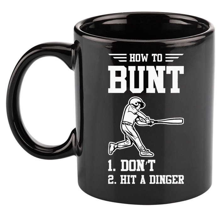 How To Bunt Batter Baseball Men Catcher Pitcher 11oz C Handle Ceramic Mug