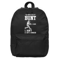 How To Bunt Batter Baseball Men Catcher Pitcher 16 in Basic Backpack