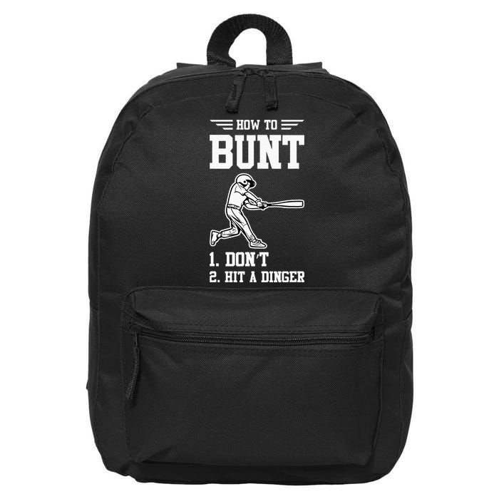 How To Bunt Batter Baseball Men Catcher Pitcher 16 in Basic Backpack
