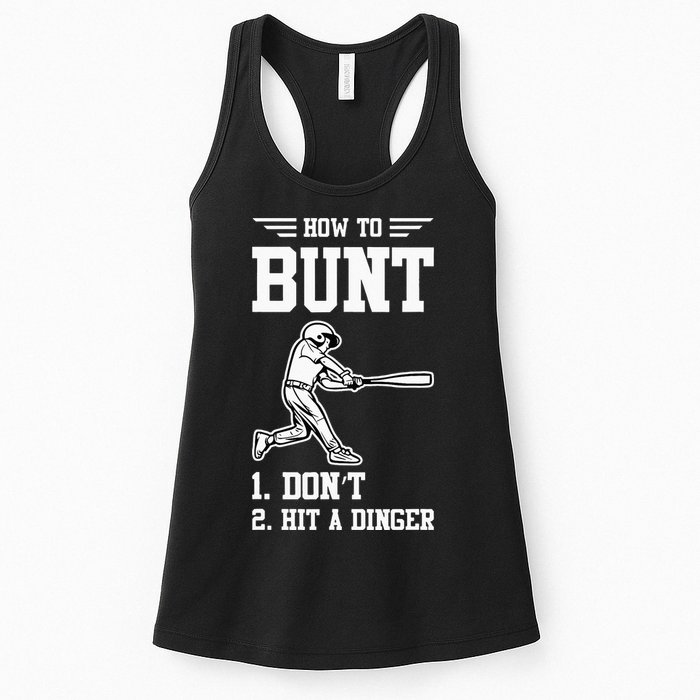 How To Bunt Batter Baseball Men Catcher Pitcher Womens Tank Top