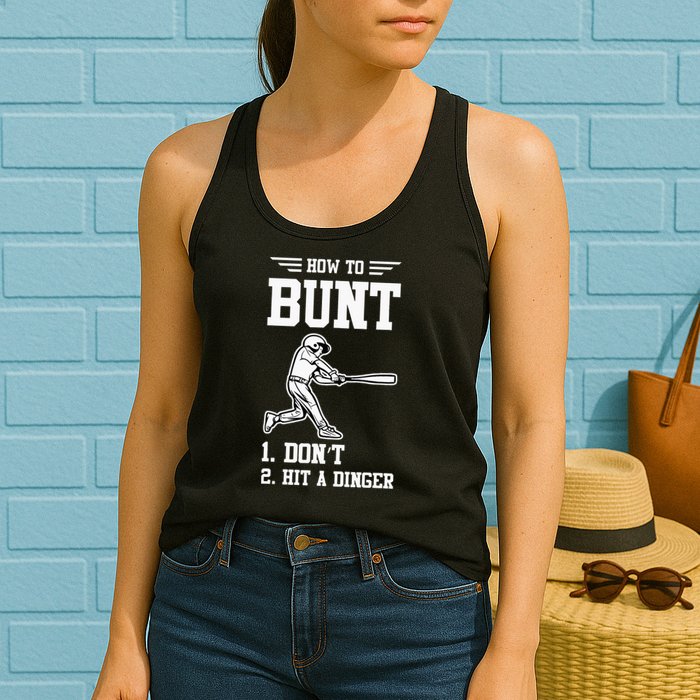 How To Bunt Batter Baseball Men Catcher Pitcher Womens Tank Top
