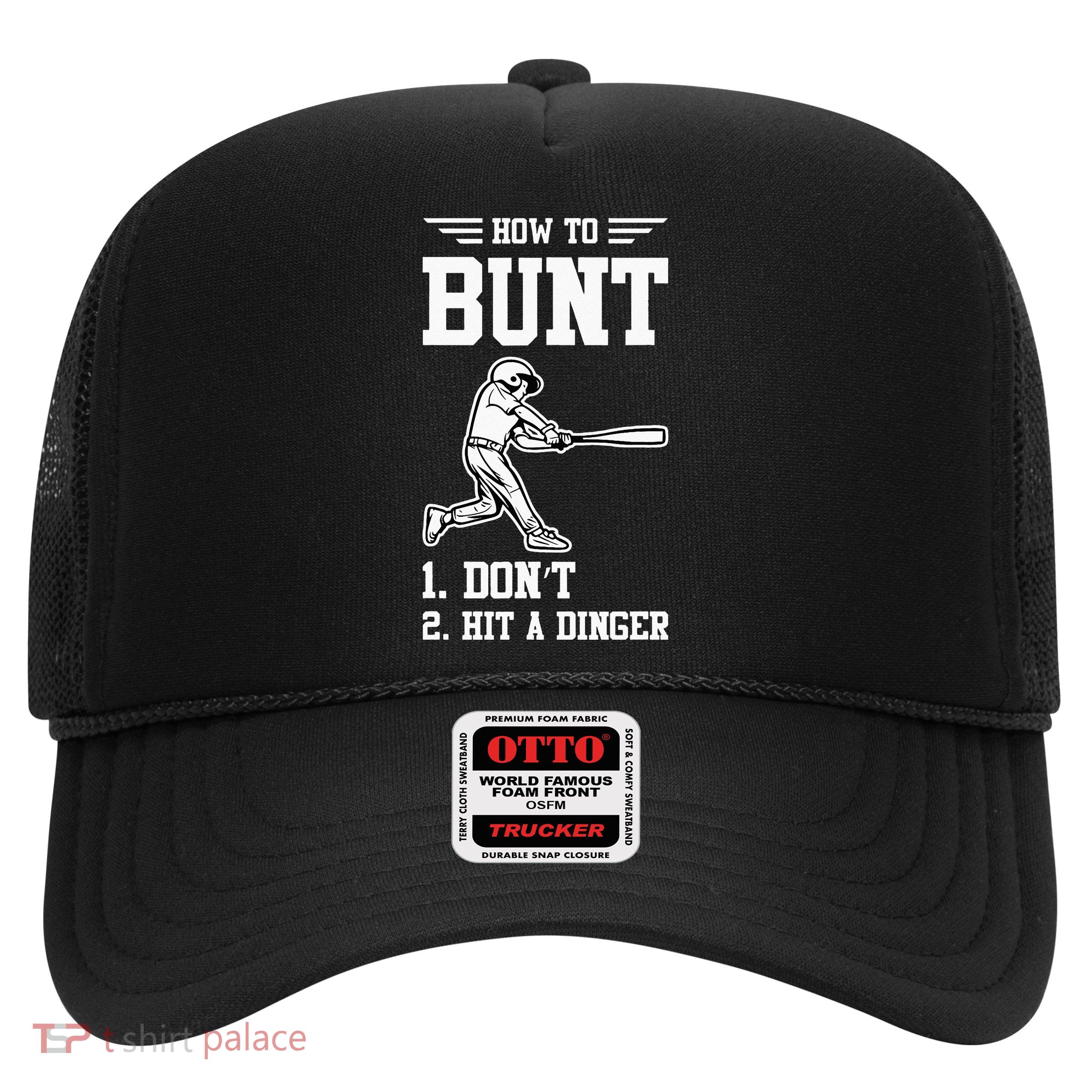How To Bunt Batter Baseball Men Catcher Pitcher Trucker Hat