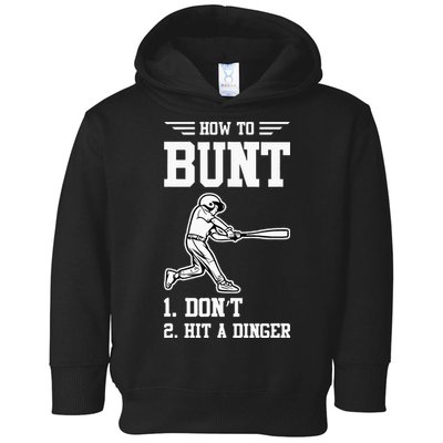 How To Bunt Batter Baseball Men Catcher Pitcher Toddler Hoodie
