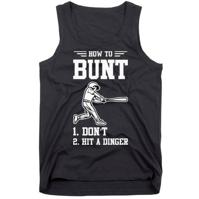 How To Bunt Batter Baseball Men Catcher Pitcher Tank Top