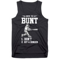 How To Bunt Batter Baseball Men Catcher Pitcher Tank Top
