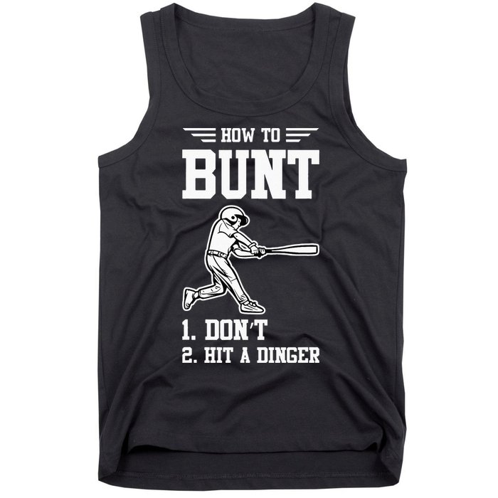 How To Bunt Batter Baseball Men Catcher Pitcher Tank Top