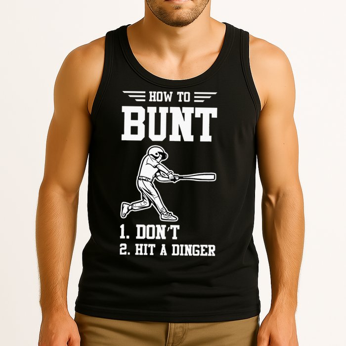 How To Bunt Batter Baseball Men Catcher Pitcher Tank Top