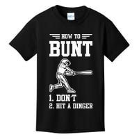 How To Bunt Batter Baseball Men Catcher Pitcher Kids T-Shirt