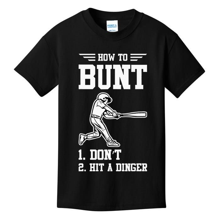 How To Bunt Batter Baseball Men Catcher Pitcher Kids T-Shirt