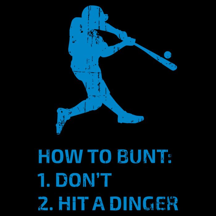 How To Bunt DonT Hit A Dinger Funny Baseball Sarcasm Player T-Shirt