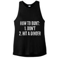 How To Bunt Hit A Dinger Funny Baseball Player Home Run Fun Gift Ladies PosiCharge Tri-Blend Wicking Tank