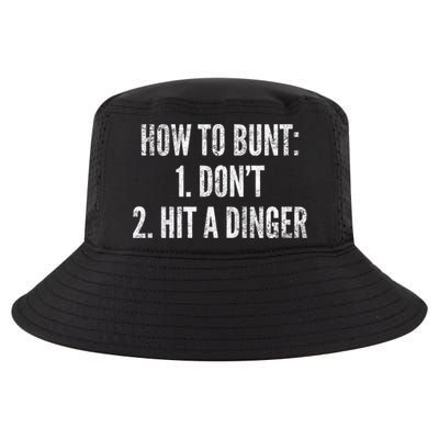 How To Bunt Hit A Dinger Funny Baseball Player Home Run Fun Gift Cool Comfort Performance Bucket Hat