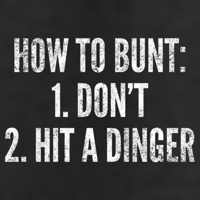 How To Bunt Hit A Dinger Funny Baseball Player Home Run Fun Gift 7 Panel Mesh Trucker Snapback Hat