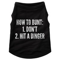 How To Bunt Hit A Dinger Funny Baseball Player Home Run Fun Gift Doggie Tank