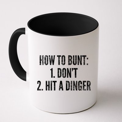 How To Bunt Hit A Dinger Funny Baseball Player Home Run Fun Gift Mug