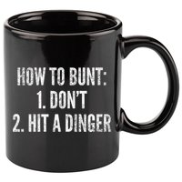How To Bunt Hit A Dinger Funny Baseball Player Home Run Fun Gift 11oz C Handle Ceramic Mug