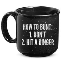 How To Bunt Hit A Dinger Funny Baseball Player Home Run Fun Gift 15oz Campfire Ceramic Mug