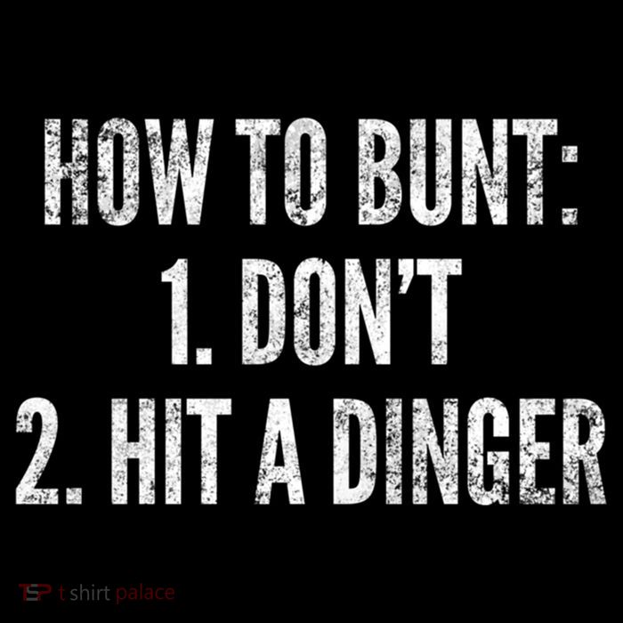 How To Bunt Hit A Dinger Funny Baseball Player Home Run Fun Gift Flat Bill Trucker Hat