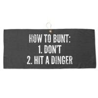 How To Bunt Hit A Dinger Funny Baseball Player Home Run Fun Gift Large Microfiber Waffle Golf Towel