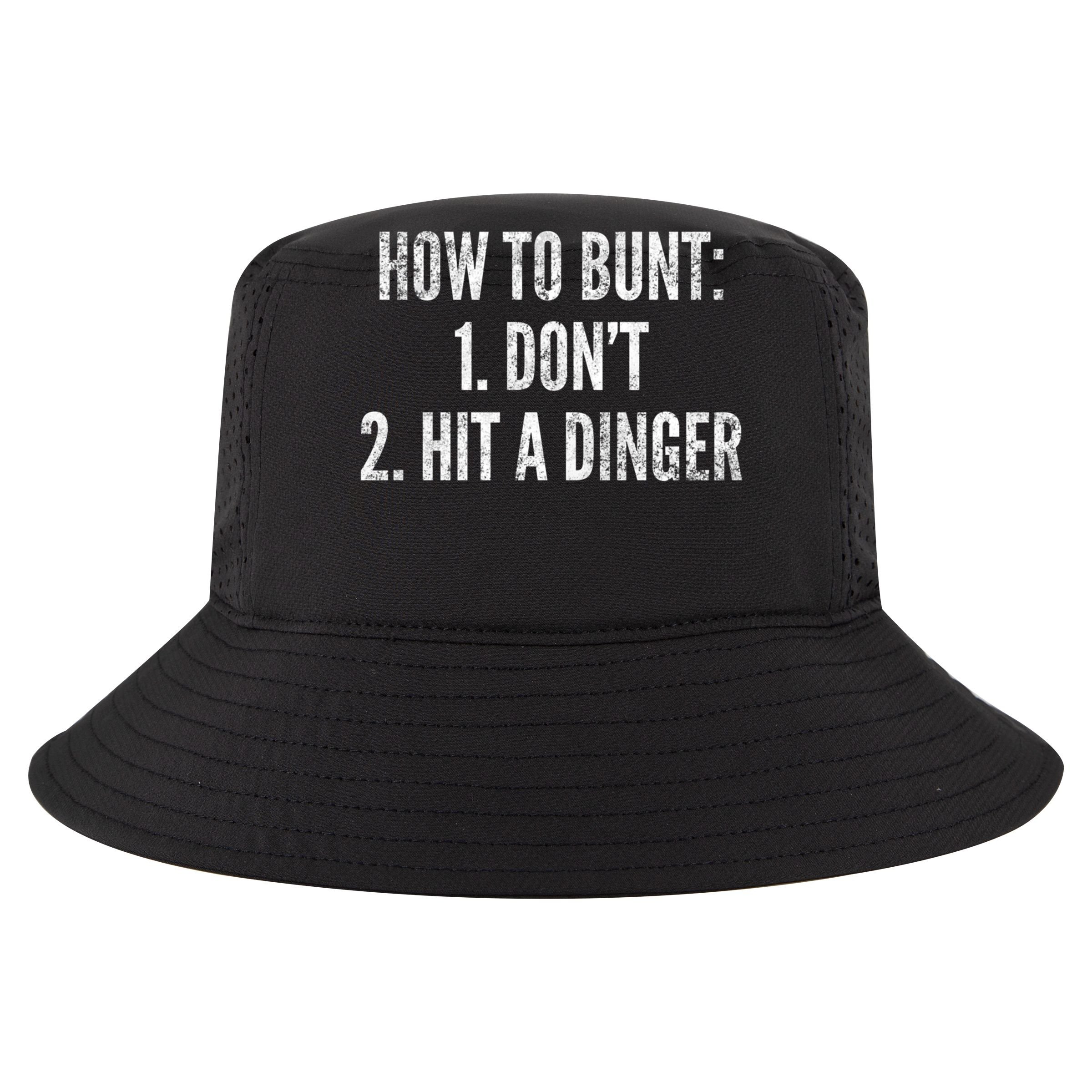 How To Bunt Hit A Dinger Funny Baseball Player Home Run Fun Gift Cooling Performance Long Sleeve Crew