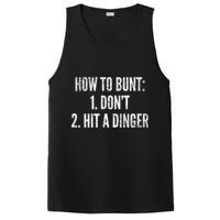 How To Bunt Hit A Dinger Funny Baseball Player Home Run Fun Gift PosiCharge Competitor Tank