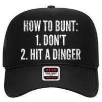 How To Bunt Hit A Dinger Funny Baseball Player Home Run Fun Gift Hat