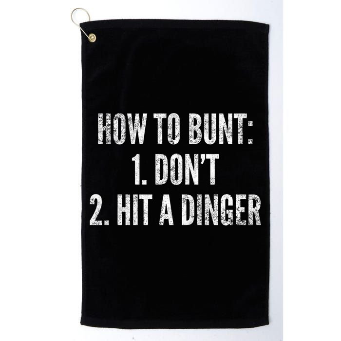 How To Bunt Hit A Dinger Funny Baseball Player Home Run Fun Gift Golf Towel