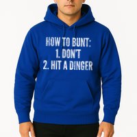 How To Bunt Hit A Dinger Funny Baseball Player Home Run Fun Gift Hoodie
