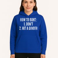 How To Bunt Hit A Dinger Funny Baseball Player Home Run Fun Gift Hoodie