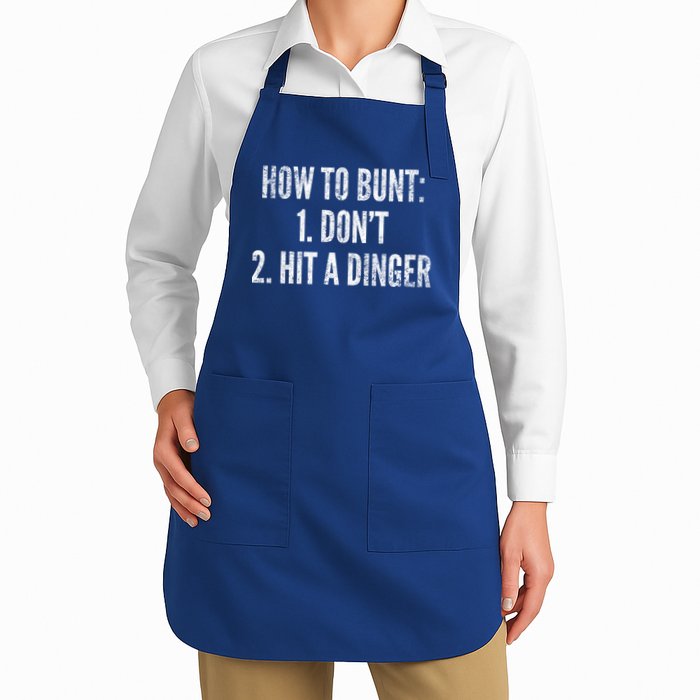 How To Bunt Hit A Dinger Funny Baseball Player Home Run Fun Gift Apron
